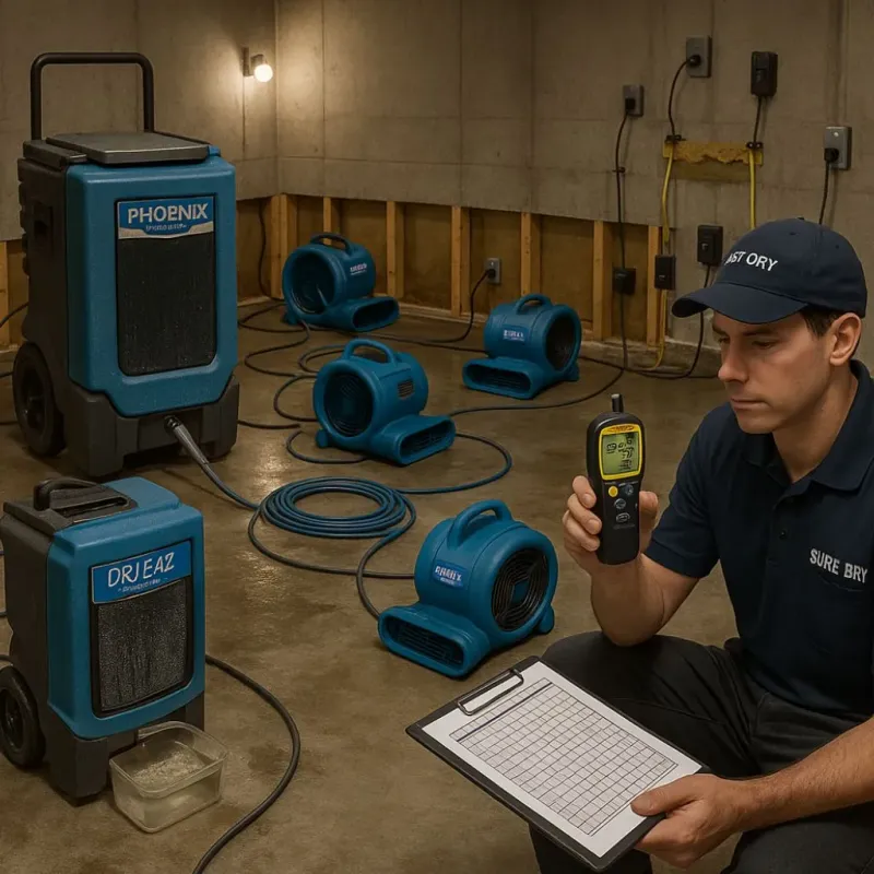 Structural Drying and Dehumidification process in Union County, SC